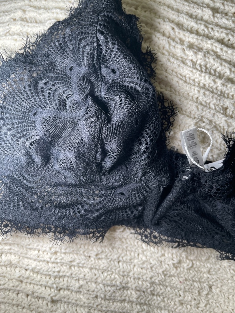Cosabella Black Lace Bralette with Scalloped Trim - Picture 2 of 5